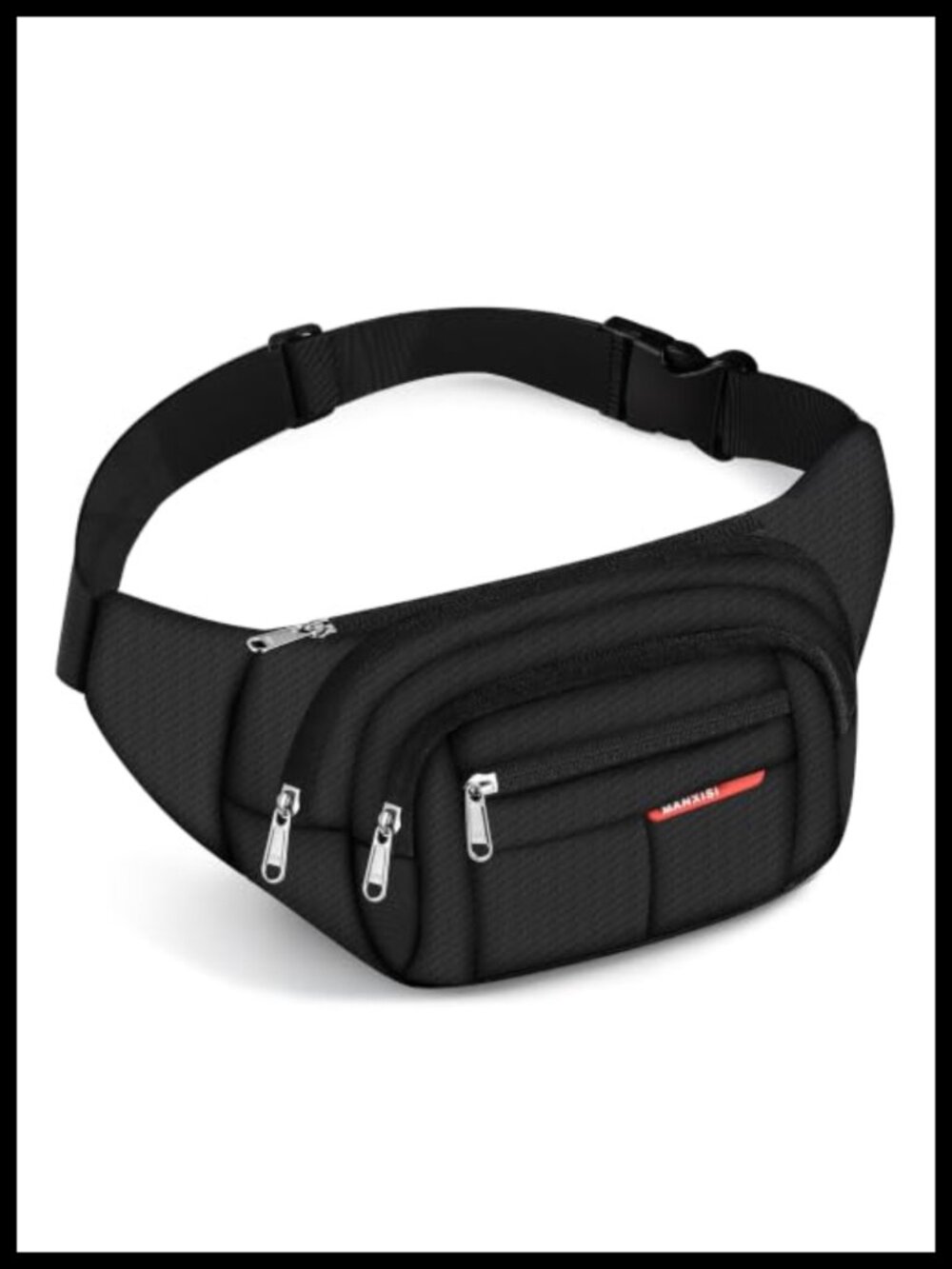 1000D Water-Resistant Fanny Pack 4 Zipper Crossbody Sling Bag Hiking Belt